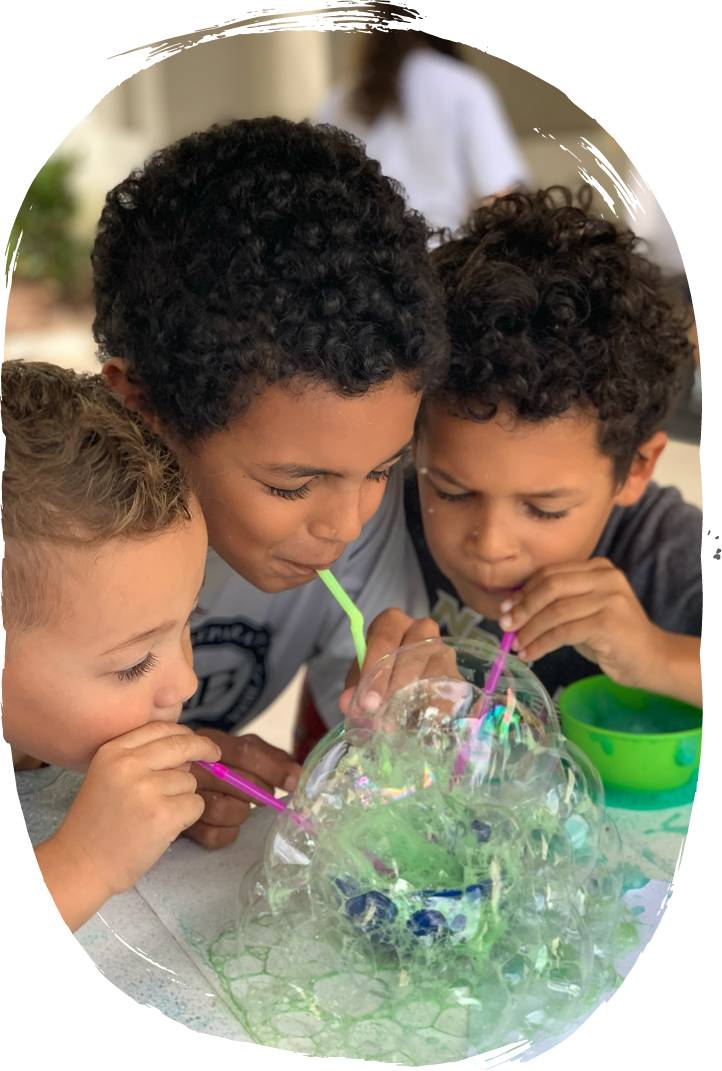 Teacher leading after-school art class